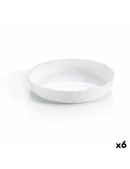 Recipiente de Cozinha Luminarc Trianon Oval Branco Vidro (Ø 26 cm) (6 Unidades)