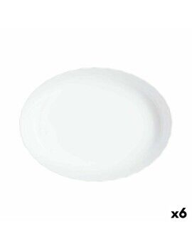 Recipiente de Cozinha Luminarc Trianon Oval Branco Vidro 31 x 24 cm (6 Unidades)