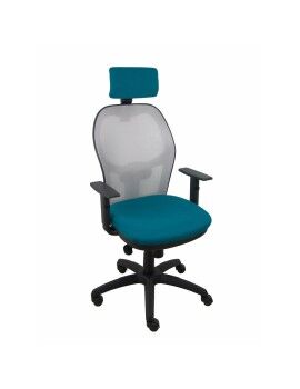 Cadeira de escritório com apoio para a cabeça Jorquera P&C 10CRNCR Cinzento Verde/Azul