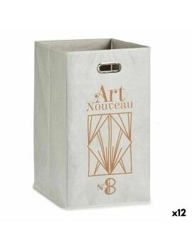 Cesto Art Nouveau Blanco Dorado Cartón 60 L 35 x 57 x 35 cm (12 Unidades)