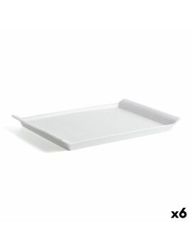 Recipiente de Cozinha Quid Gastro Fresh Retangular Cerâmica Branco (36 x 25 cm) (6 Unidades)