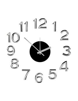 Relógio de Parede Autocolante Branco Prateado ABS EVA Ø 35 cm (6 Unidades)