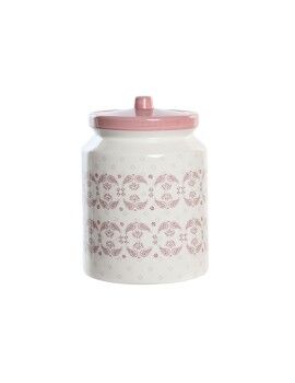 Bote DKD Home Decor 15,5 x 15,5 x 21 cm Rosa Blanco Dolomita