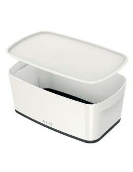 Caja de Almacenaje con Tapa Leitz MyBox WOW Blanco Negro ABS 31,8 x 12,8 x 19,1 cm