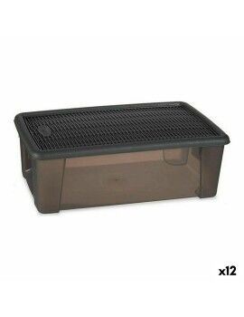 Caja con Tapa Stefanplast Elegance Gris 19,5 x 11,5 x 33 cm Plástico 5 L (12 Unidades)