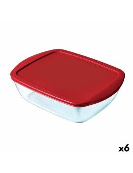 Fiambrera Hermética Pyrex Cook & store Rojo Vidrio (400 ml) (6 Unidades)