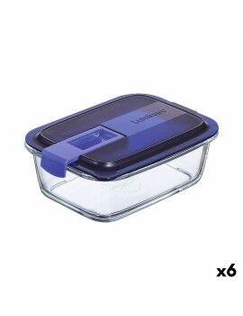 Fiambrera Hermética Luminarc Easy Box Azul Vidrio (6 Unidades) (820 ml)