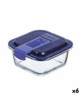 Lancheira Hermética Luminarc Easy Box Azul Vidro (380 ml) (6 Unidades)