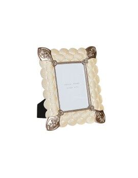 Marco de Fotos DKD Home Decor 22,8 x 2,6 x 28,6 cm Cristal Cobre Blanco Resina Romántico