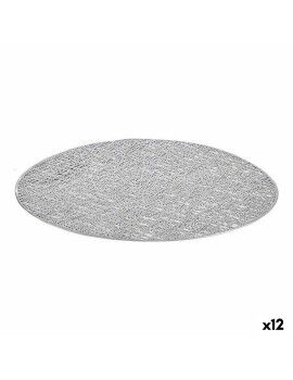 Salvamantel Plateado Plástico (Ø 38 cm) (12 Unidades)