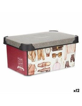 Caja de Almacenaje Plástico Vintage 5 L (19 x 13,5 x 29 cm) (12 Unidades)