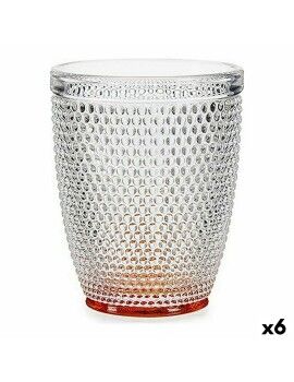 Vaso Puntos Ambar Transparente Vidrio (300 ml) (6 Unidades)