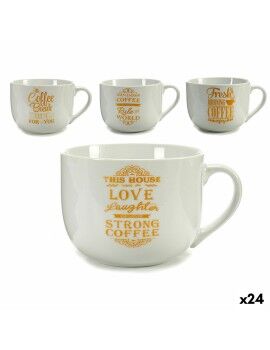 Taza Coffee Porcelana Dorado Blanco 500 ml 24 Unidades