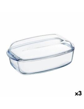 Recipiente de Cozinha Pyrex Classic Com tampa 4,5 L 38 x 22 x 11 cm Transparente Vidro (3 Unidades)