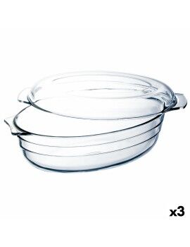 Fuente de Cocina Ô Cuisine Ocuisine Vidrio Con Tapa 3 L 1,1 L Transparente Vidrio 3 Unidades