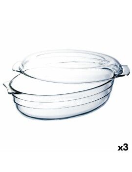 Recipiente de Cozinha Ô Cuisine Ocuisine Vidrio Com tampa 3 L 1,1 L Transparente Vidro 3 Unidades
