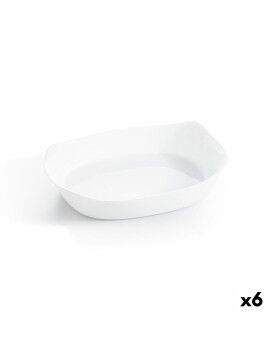 Fuente de Cocina Luminarc Smart Cuisine Rectangular Blanco Vidrio 30 x 22 cm (6 Unidades)