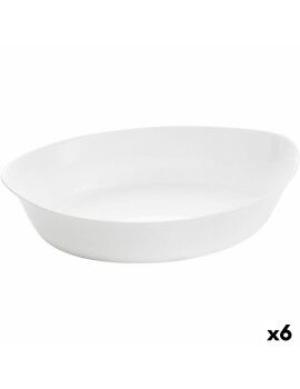 Recipiente de Cozinha Luminarc Smart Cuisine Oval 32 x 20 cm Branco Vidro (6 Unidades)