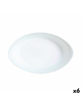 Recipiente de Cozinha Luminarc Smart Cuisine Oval Branco Vidro 21 x 13 cm (6 Unidades)