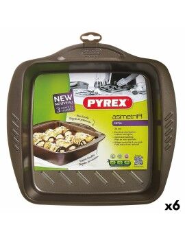 Molde para Horno Pyrex Asimetria Cuadrado Negro Metal 24 x 24 cm (6 Unidades)