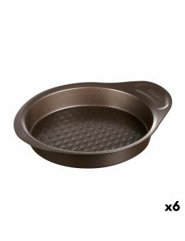 Molde para Tartas Pyrex Asimetria Negro Metal Redondo Ø 26 cm 6 Unidades