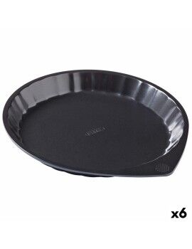 Molde para Tartas Pyrex Magic Negro Metal Plano Redondo Ø 30 cm 6 Unidades