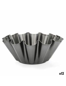 Molde para Flan Quid Sweet Grey Negro Metal 23 x 9 cm (12 Unidades)