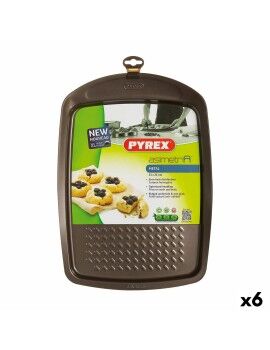 Molde para Horno Pyrex Asimetria Rectangular Negro Metal 33 x 25 cm (6 Unidades)