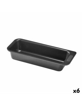 Molde para Horno Pyrex Magic Rectangular Negro Ø 30 cm (6 Unidades)