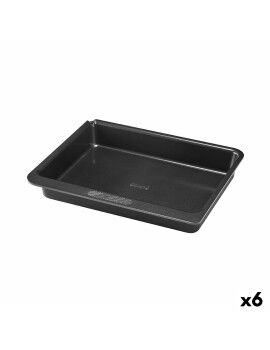 Molde para Horno Pyrex Magic Cuadrado Rectangular Negro Metal 24 x 24 cm (6 Unidades)