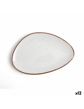 Plato Llano Ariane Terra Cerámica Beige Ø 21 cm (12 Unidades)