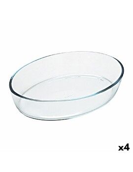 Fuente para Horno Pyrex Classic Vidrio Transparente Vidrio Ovalada 40 x 28 x 7 cm (4 Unidades)