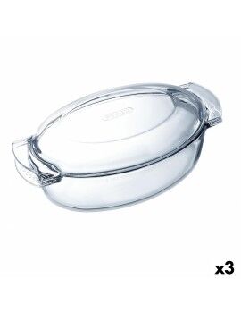 Fuente para Horno Pyrex Classic Vidrio Transparente Vidrio Ovalada 39 x 23 x 15 cm Con Tapa (3...