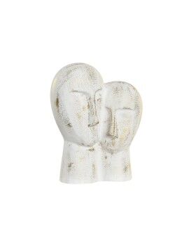 Figura Decorativa DKD Home Decor 23 x 10 x 30 cm Cara Dorado Aluminio Blanco