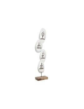 Figura Decorativa DKD Home Decor 18 x 9 x 69 cm Castanho Alumínio Branco Madeira de mangueira Yoga