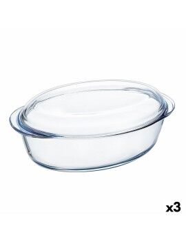 Fuente para Horno Pyrex Classic Vidrio Transparente Vidrio 33 x 20 x 10 cm Con Tapa (3 Unidades)