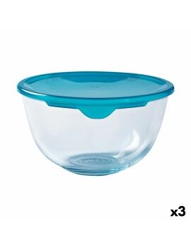 Fiambrera Redonda con Tapa Pyrex Cook & Store Azul 2 L 22 x 22 x 11 cm Silicona Vidrio (3 Unidades)