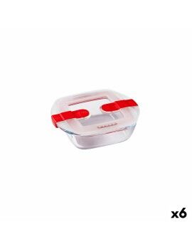 Fiambrera Hermética Pyrex Cook & Heat 15 x 12 x 4 cm 350 ml Transparente Vidrio (6 Unidades)