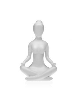 Figura Decorativa Versa Branco Yoga 12 x 20 x 10 cm Resina