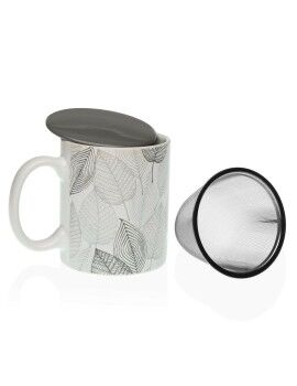 Chávena com Filtro para Infusões Versa Gardee Folhas Porcelana Grés