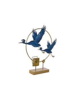 Figura Decorativa DKD Home Decor 51 x 9 x 51 cm Azul Dorado Pájaro