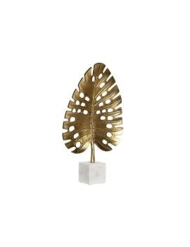 Figura Decorativa DKD Home Decor 28 x 7,5 x 47 cm Dorado Blanco Tropical Hoja de planta