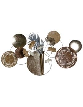 Figura Decorativa DKD Home Decor 90 x 8,3 x 49 cm Gris Dorado Cobre Círculos