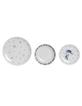 Set de Vajilla DKD Home Decor Porcelana Azul Blanco 27 x 27 x 3 cm 18 Piezas