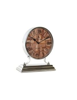 Reloj de Mesa DKD Home Decor 30 x 9,5 x 33 cm Natural Plateado Aluminio Madera de mango Tradicional