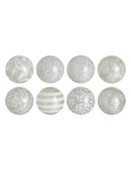 Bolas CAPIZ Decoração Prata 10 x 10 x 10 cm (8 Unidades)