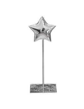 Figura Decorativa Estrela Prata 10 x 10 x 28 cm