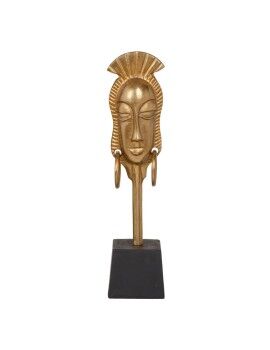 Figura Decorativa 11 x 10,5 x 46 cm Negro Dorado Africana