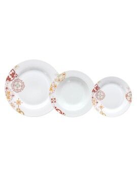 Vajilla 18 Piezas Porcelana Burdeos 1 cm Mostaza