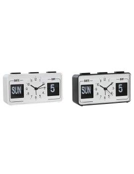 Relógio-Despertador DKD Home Decor 17 x 5 x 9 cm Preto Branco PVC (2 Unidades)